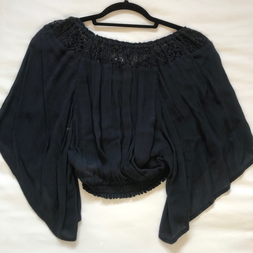 Hollister navy crop top